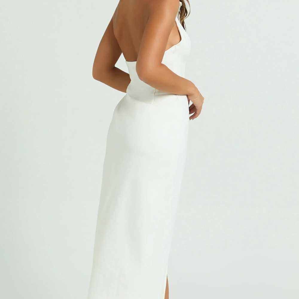 Showpo White Maxi Halter Dress with Front Slit - Picture 2 of 6